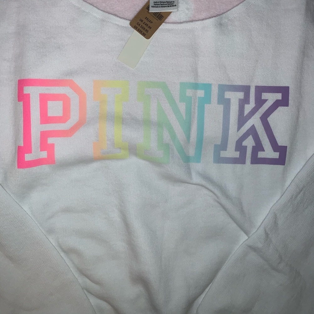 ❌SOLD❌NEW VS PINK size XS Rainbow Logo Shorts&Crew - Picture 6 of 6
